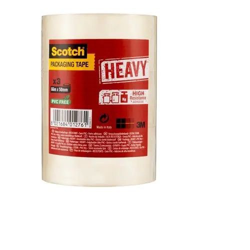 Scotch Packaging Tape Heavy Transparent 50mm x 66m (Pack 3)